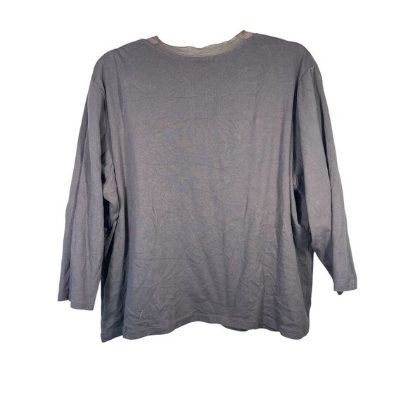 J Jill Top Shirt Women’s Plus Size 3X Cotton Embroidered Sequins Sage Green Wrap - Picture 2 of 9